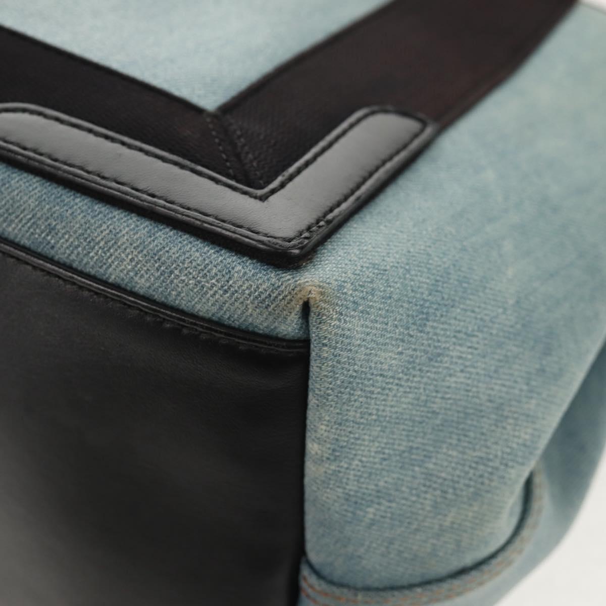 BALENCIAGA Navy Cabas S Hand Bag PVC Leather Blue Silver 339933 Auth 149725