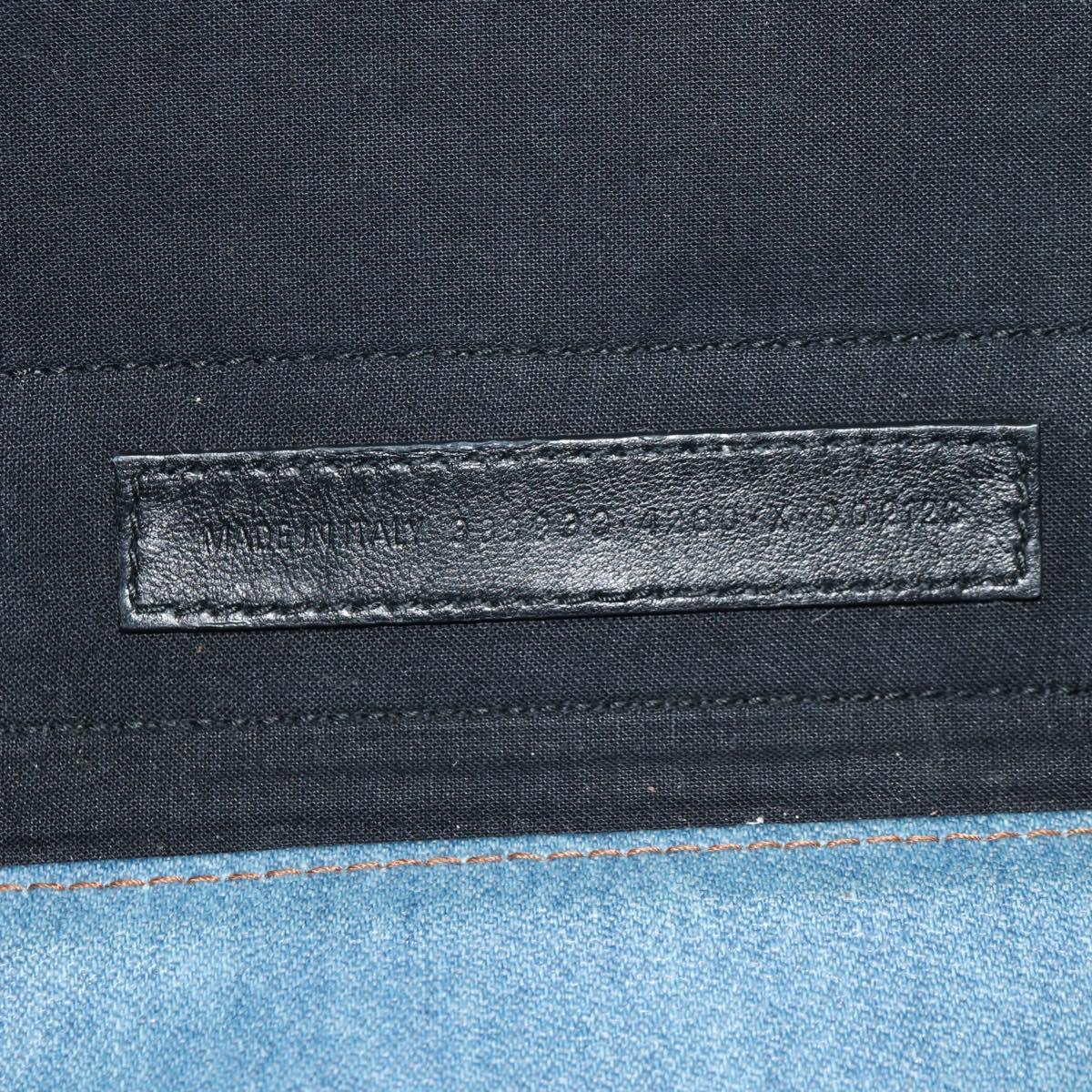 BALENCIAGA Navy Cabas S Hand Bag PVC Leather Blue Silver 339933 Auth 149725