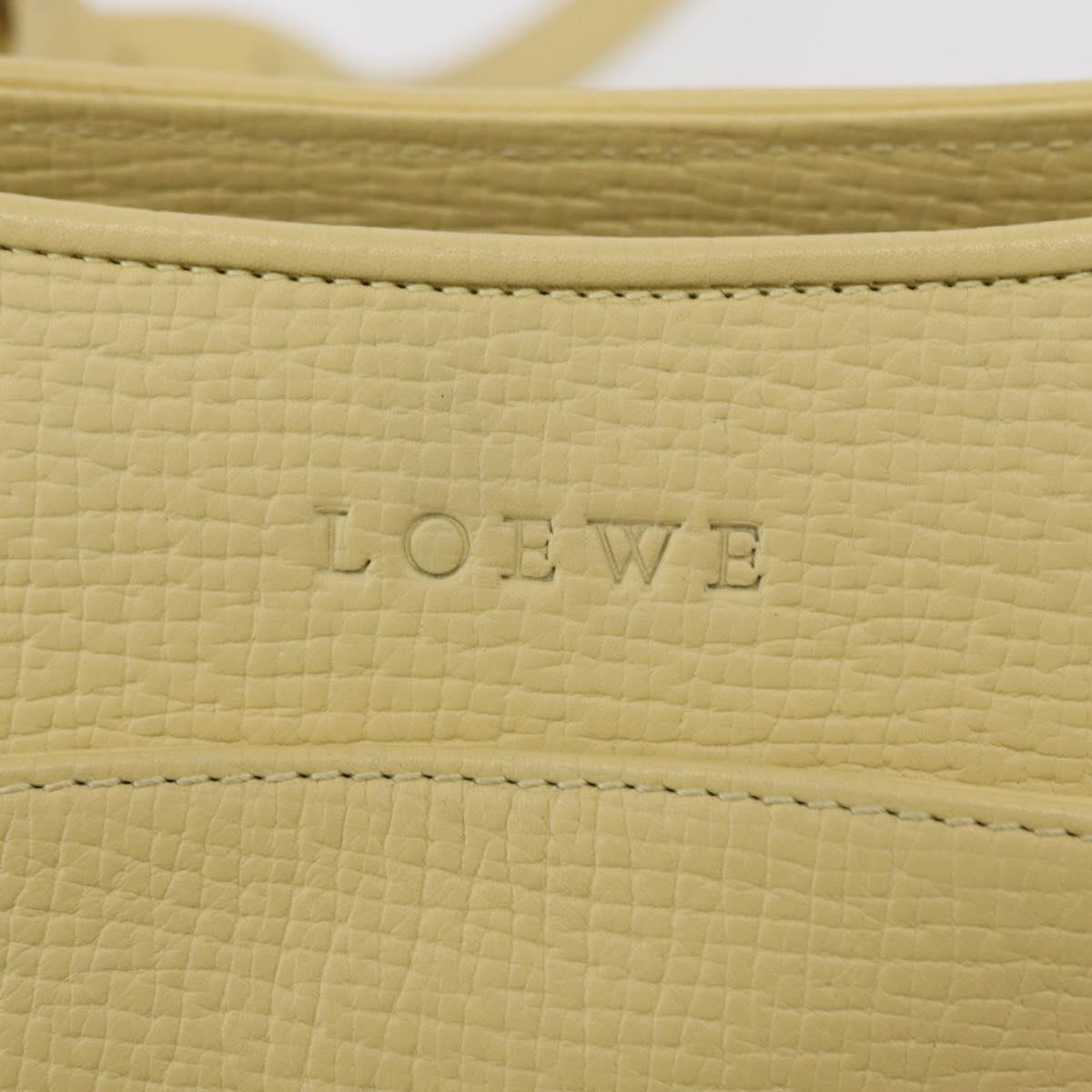 LOEWE Shoulder Bag Leather Yellow Gold Auth 149726