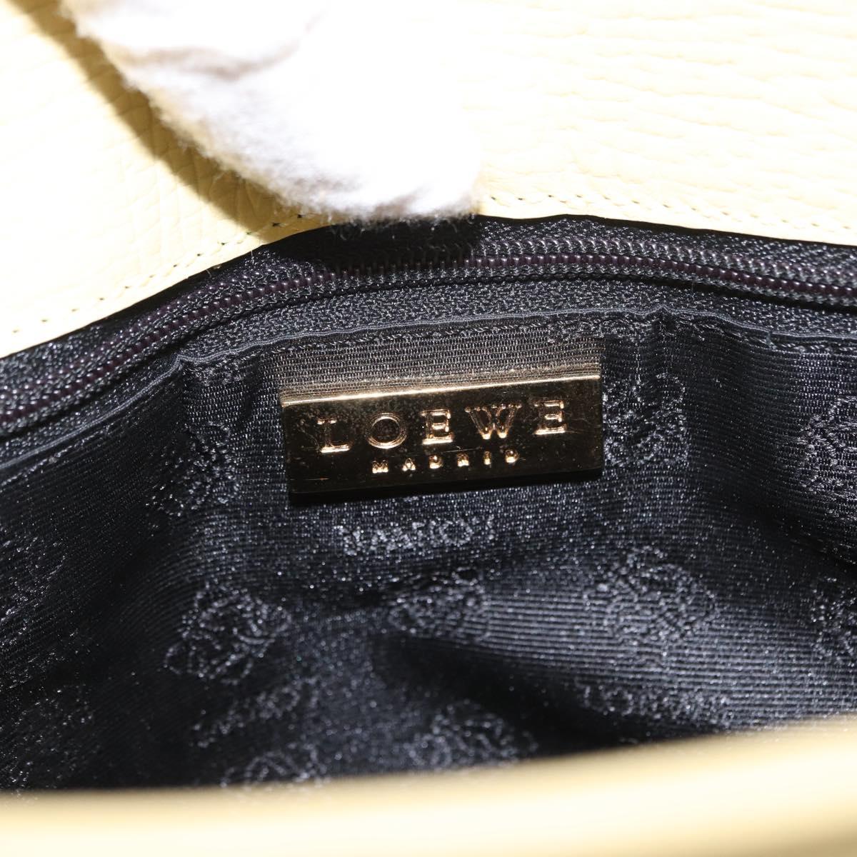 LOEWE Shoulder Bag Leather Yellow Gold Auth 149726