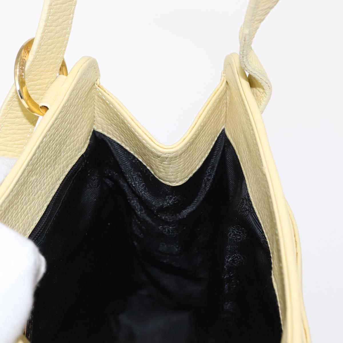 LOEWE Shoulder Bag Leather Yellow Gold Auth 149726