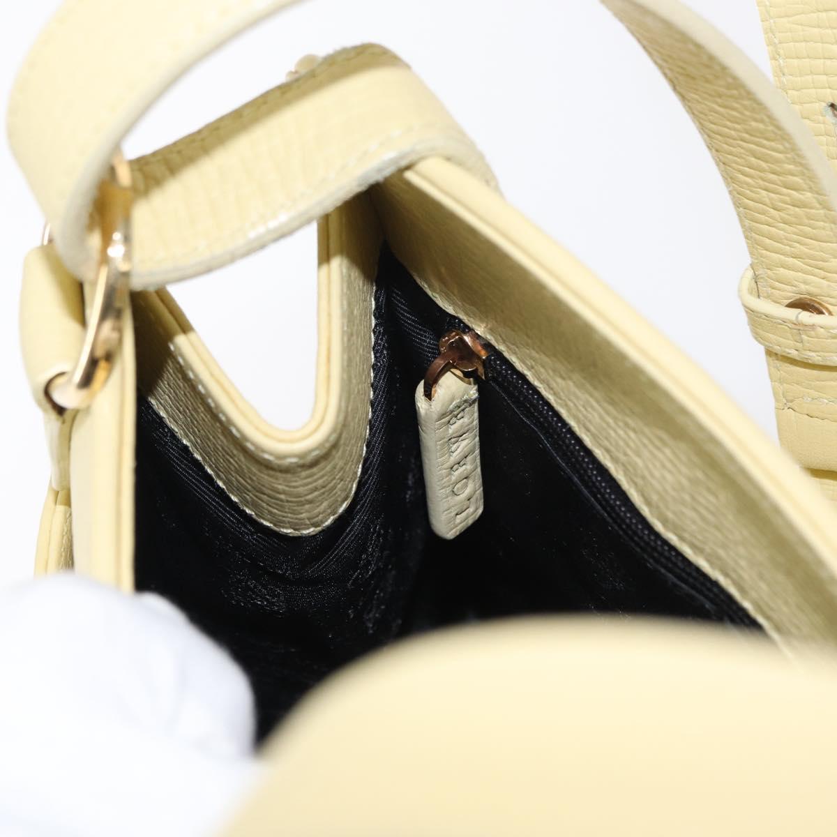 LOEWE Shoulder Bag Leather Yellow Gold Auth 149726