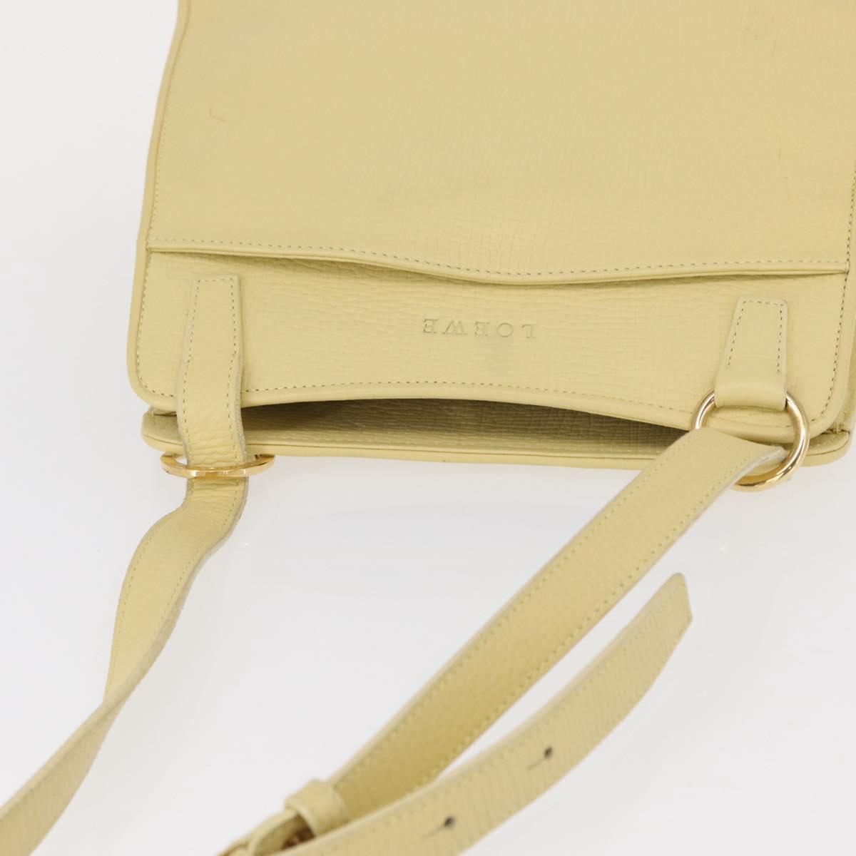 LOEWE Shoulder Bag Leather Yellow Gold Auth 149726