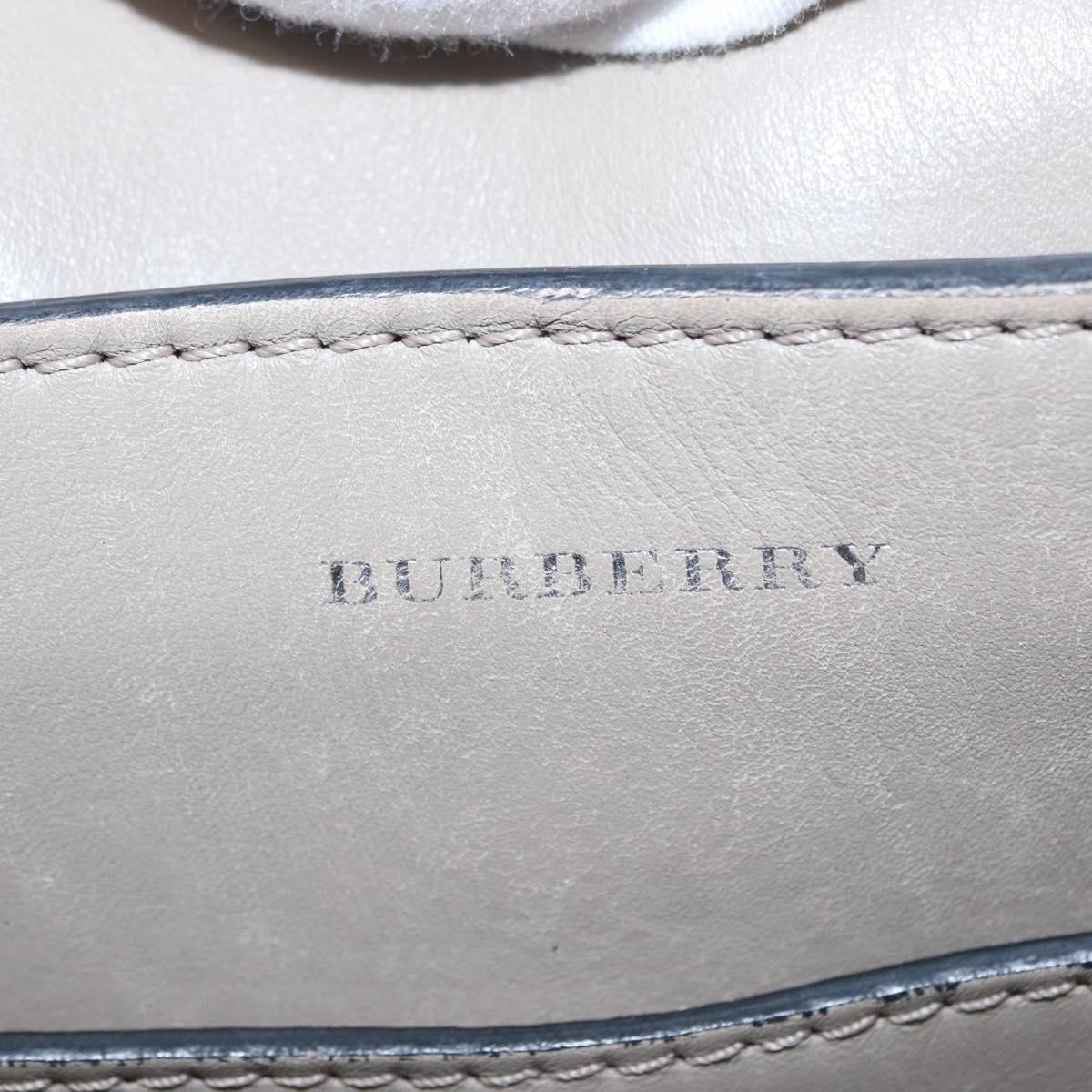 BURBERRY Medium Belt Bag Hand Bag Canvas 2way Beige Silver Auth 149727