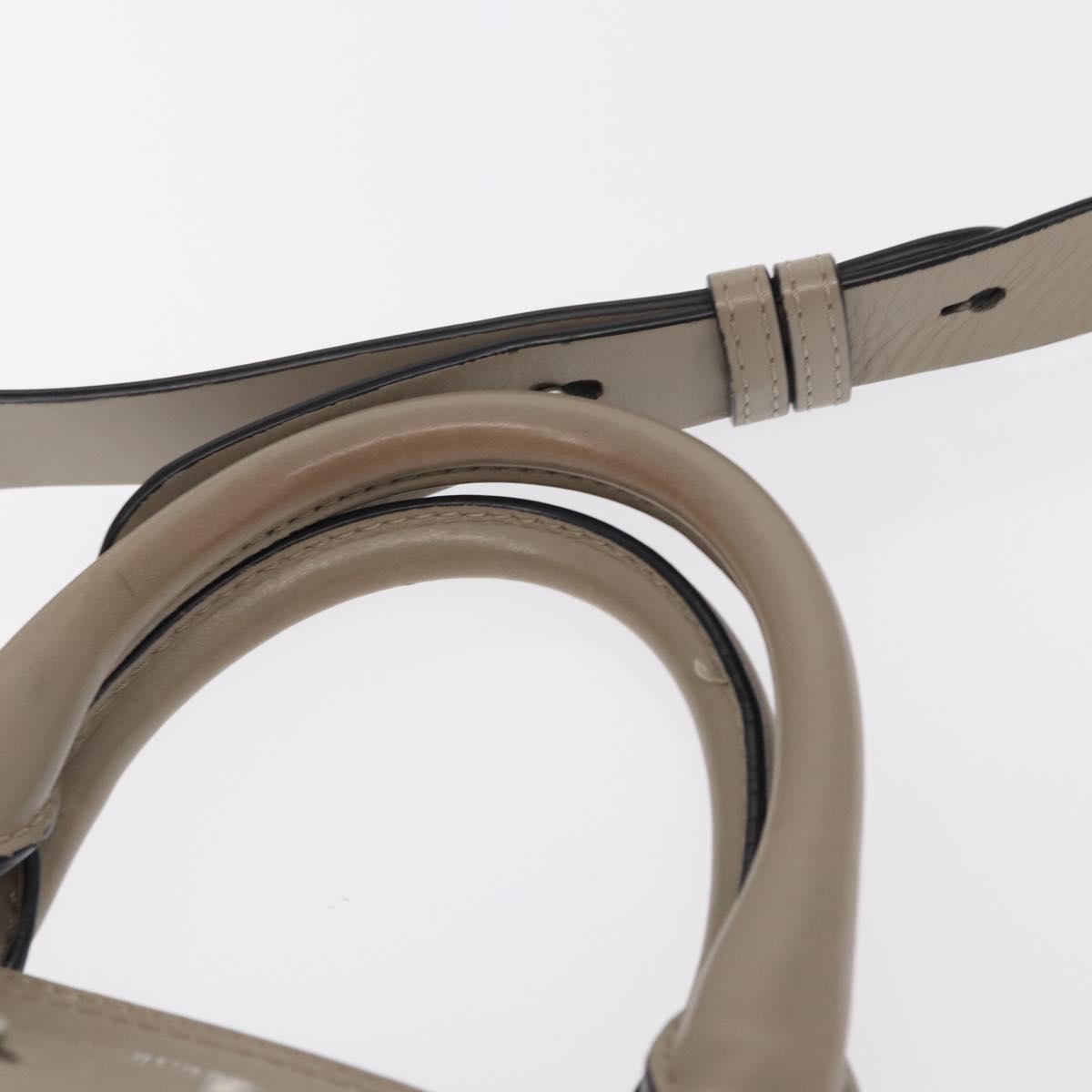 BURBERRY Medium Belt Bag Hand Bag Canvas 2way Beige Silver Auth 149727