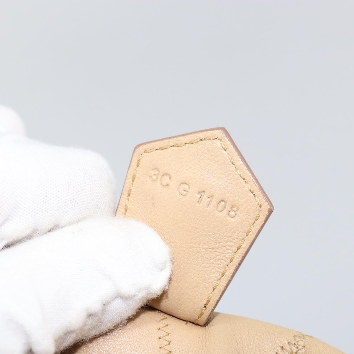 GIVENCHY Shoulder Bag Leather Beige Gold Auth 149731