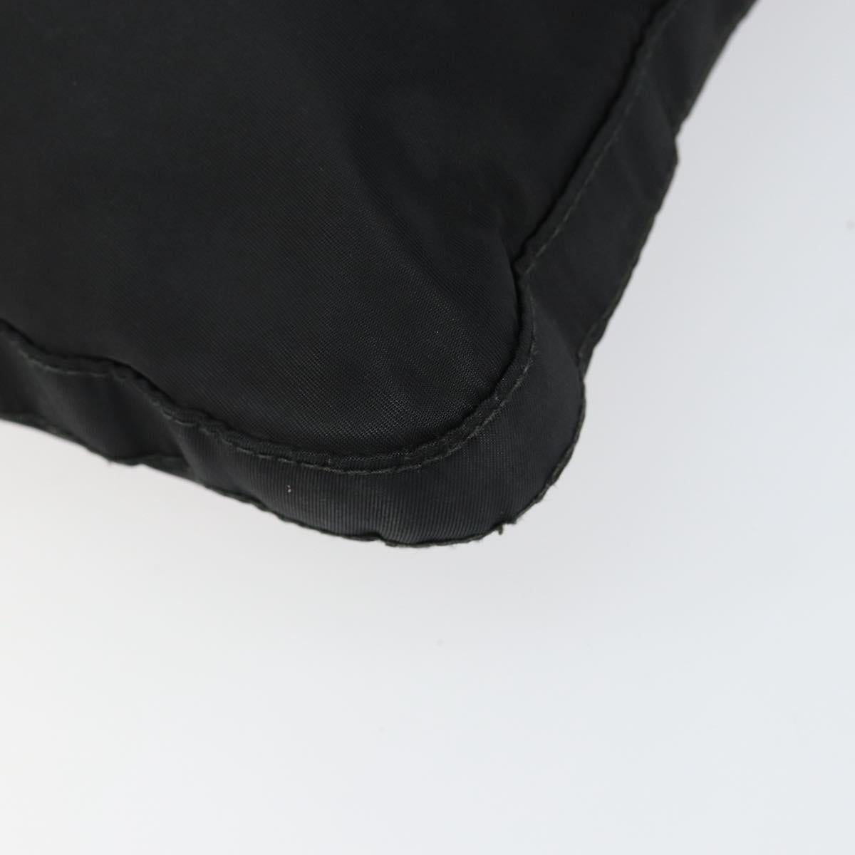 PRADA Shoulder Bag Nylon Black Silver Auth 149732