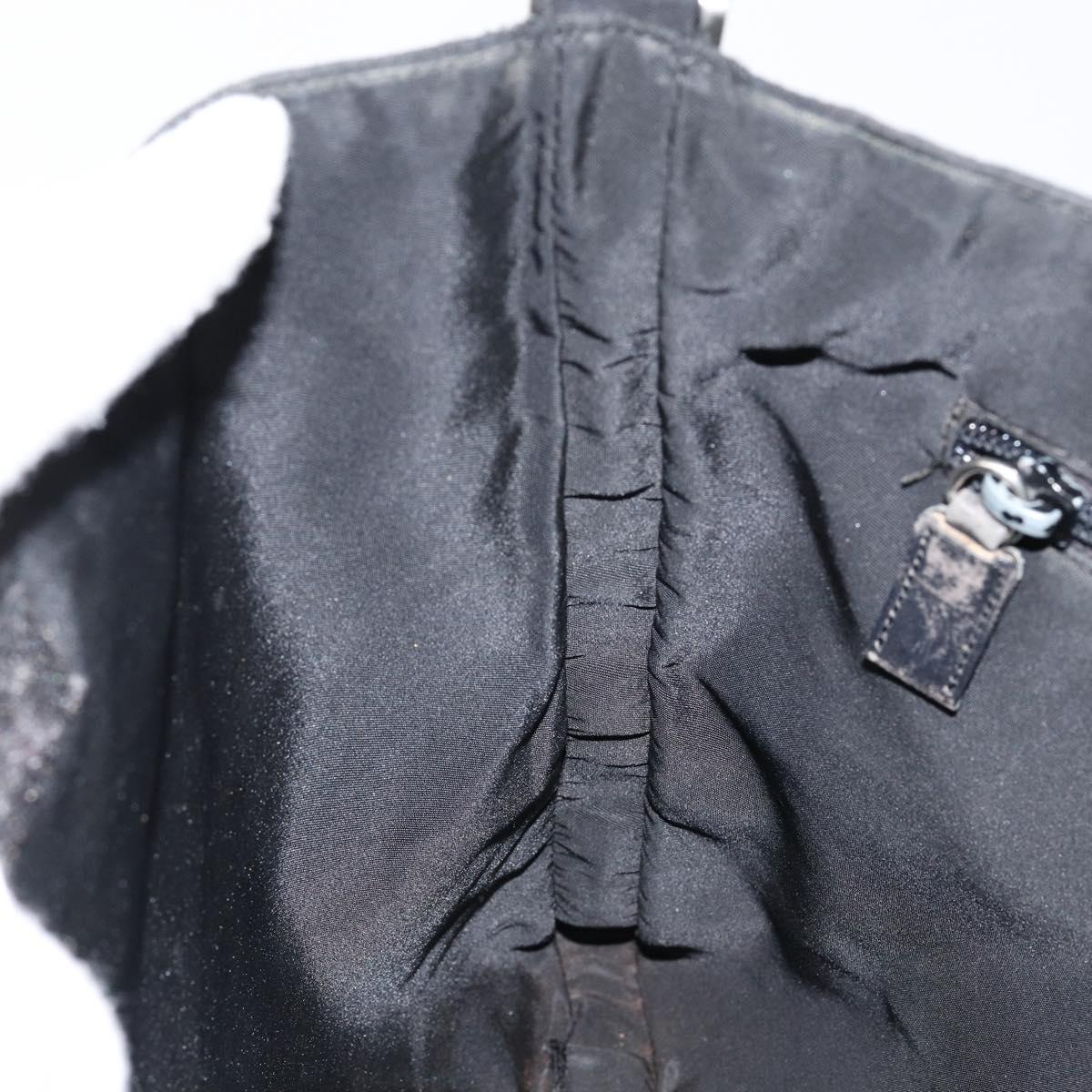 PRADA Shoulder Bag Nylon Black Silver Auth 149732