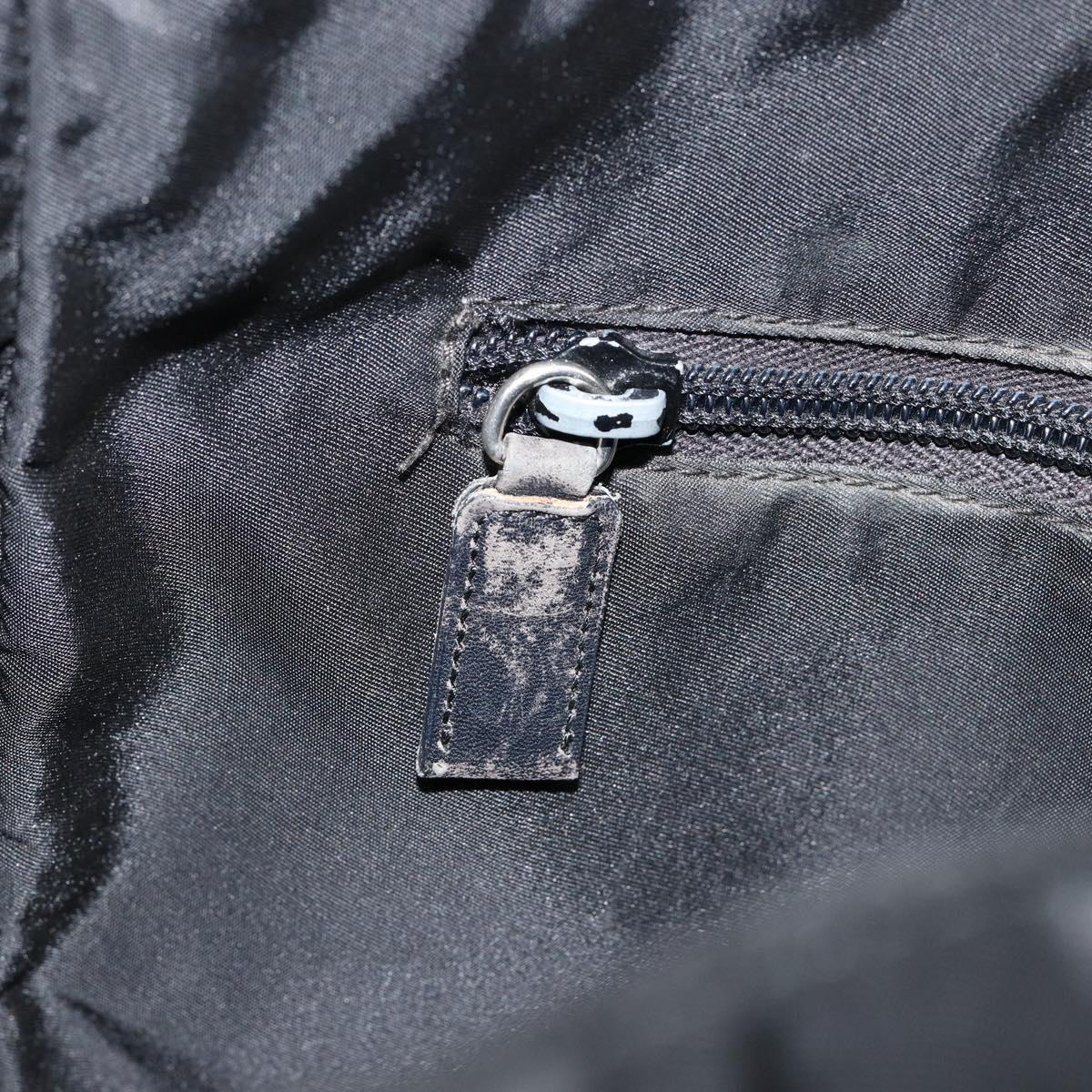 PRADA Shoulder Bag Nylon Black Silver Auth 149732