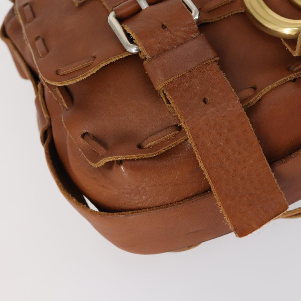 GUCCI GG Marmont Shoulder Bag Leather Brown Gold 414481 Auth 149746