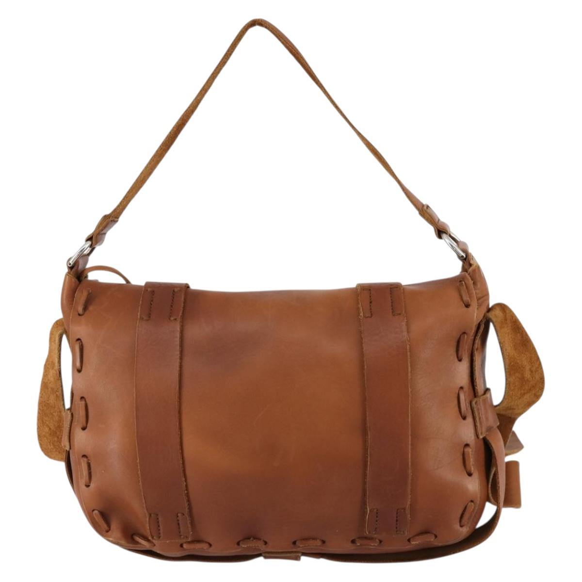 GUCCI GG Marmont Shoulder Bag Leather Brown Gold 414481 Auth 149746