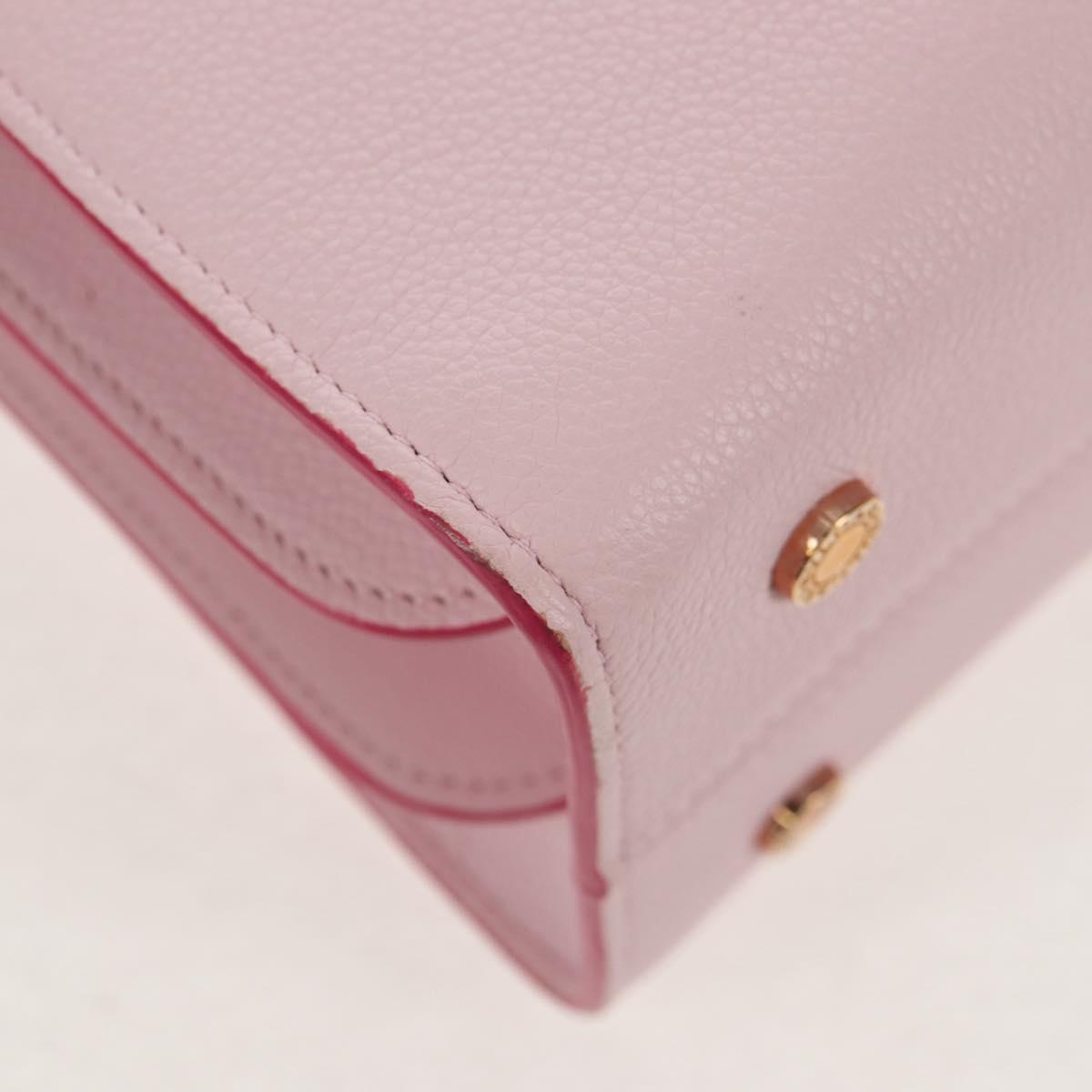 BVLGARI Japan limited Aruba Hand Bag Leather 2way Pink Gold Auth 149750V