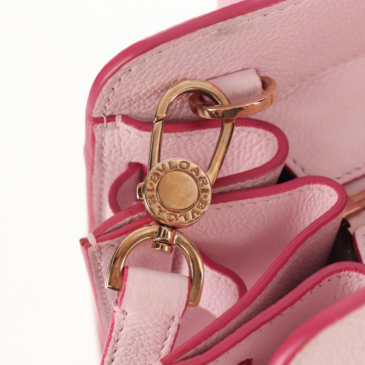 BVLGARI Japan limited Aruba Hand Bag Leather 2way Pink Gold Auth 149750V