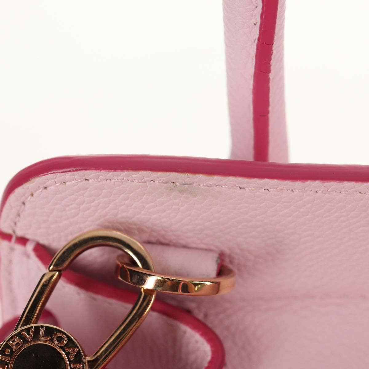 BVLGARI Japan limited Aruba Hand Bag Leather 2way Pink Gold Auth 149750V