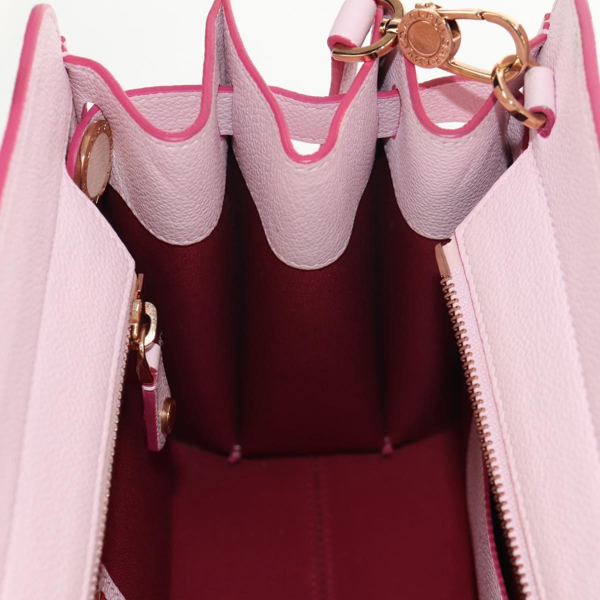 BVLGARI Japan limited Aruba Hand Bag Leather 2way Pink Gold Auth 149750V