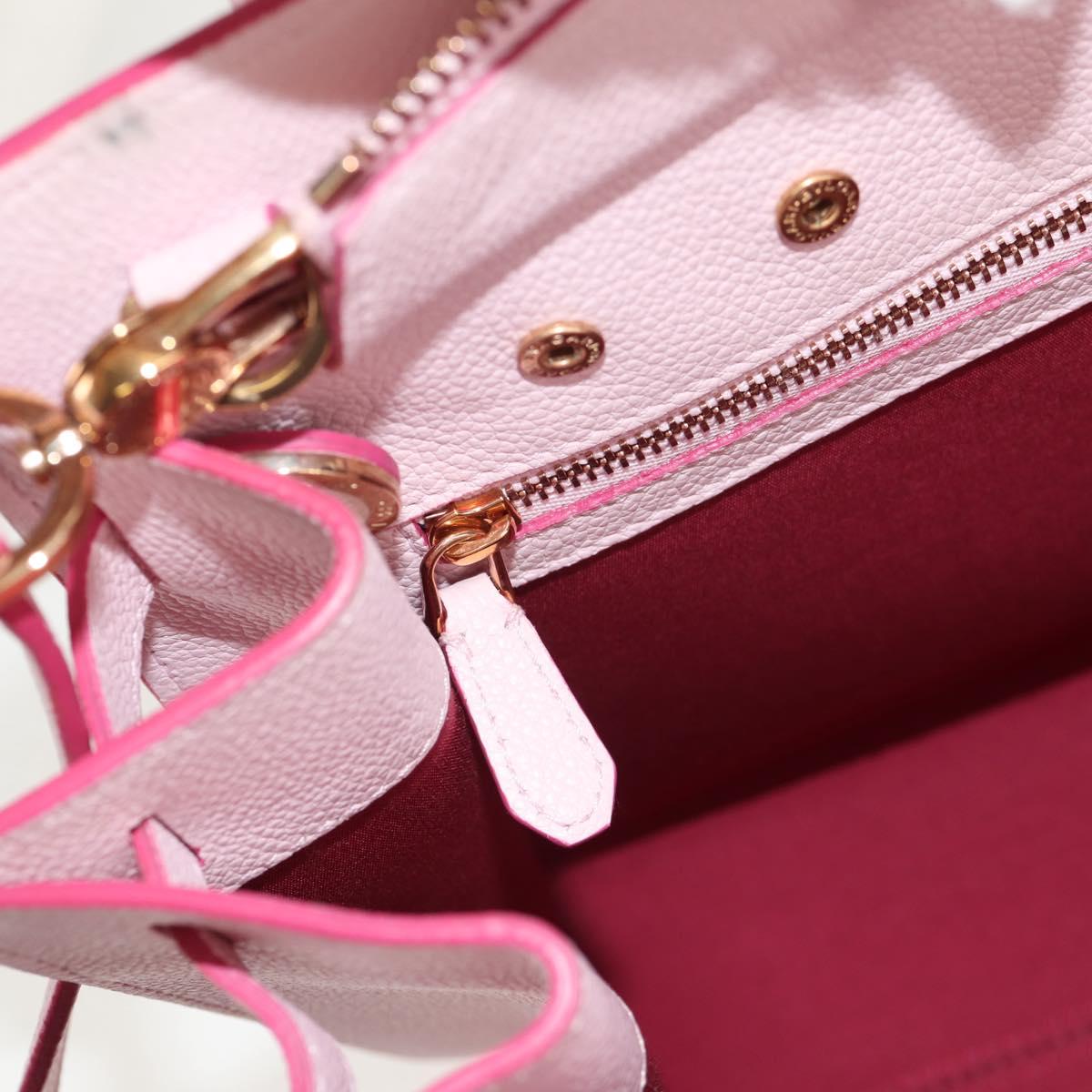 BVLGARI Japan limited Aruba Hand Bag Leather 2way Pink Gold Auth 149750V