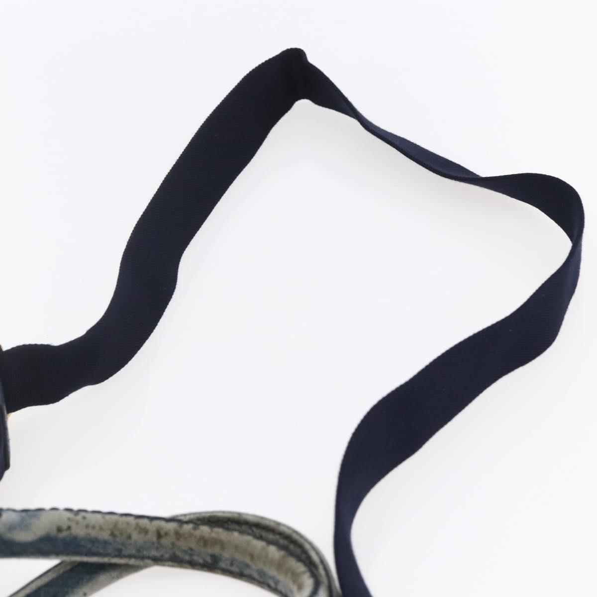 PRADA Canapa PM Hand Bag Denim 2way Blue Gold Auth 149755