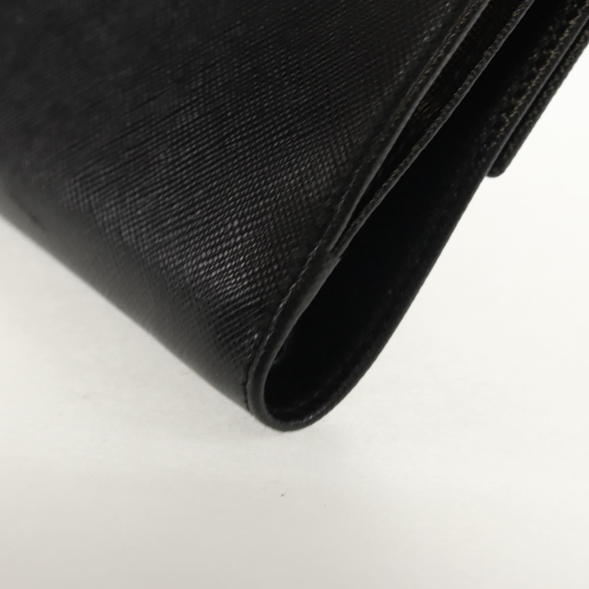 Salvatore Ferragamo Gancini Bifold Wallet Leather Black Gold Auth 149762AV