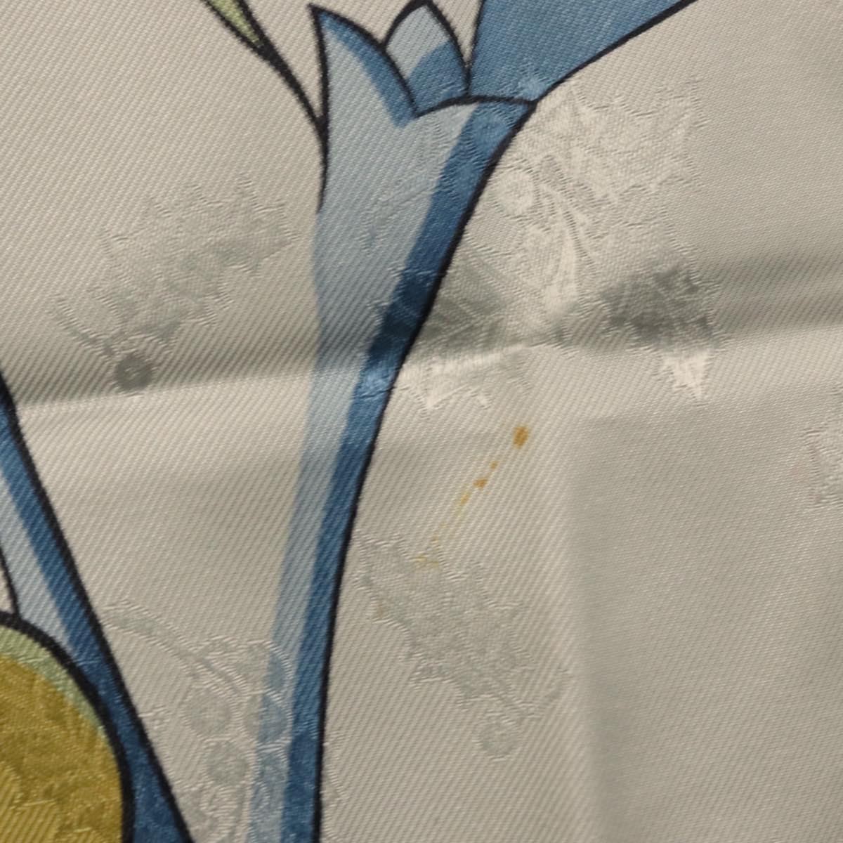 HERMES Carre 90 Scarf Silk ""Neige d'Antan detail"" Light Blue Auth 149766