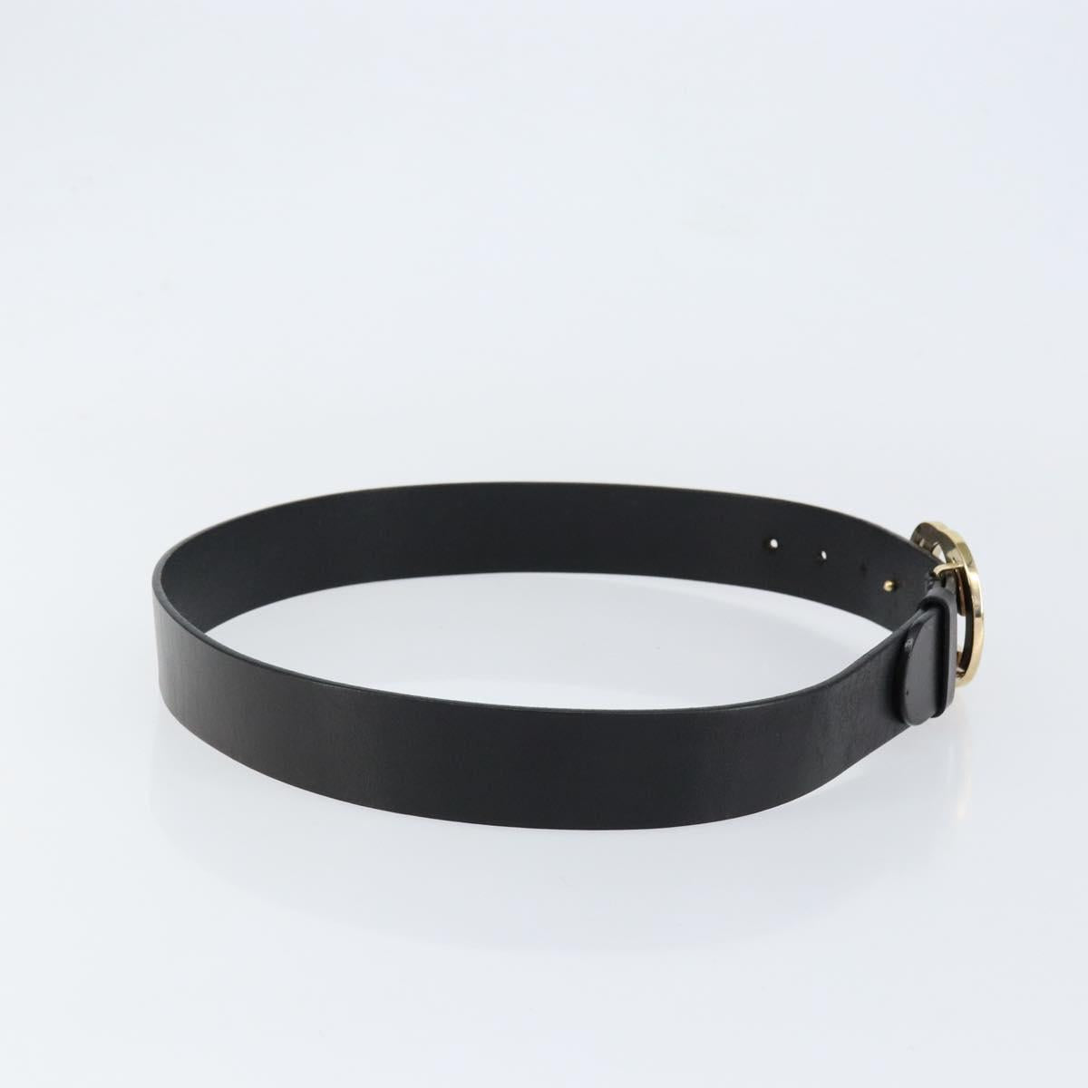 GUCCI Interlocking Belt Leather 37.4"" Black Gold 232849 Auth 149771