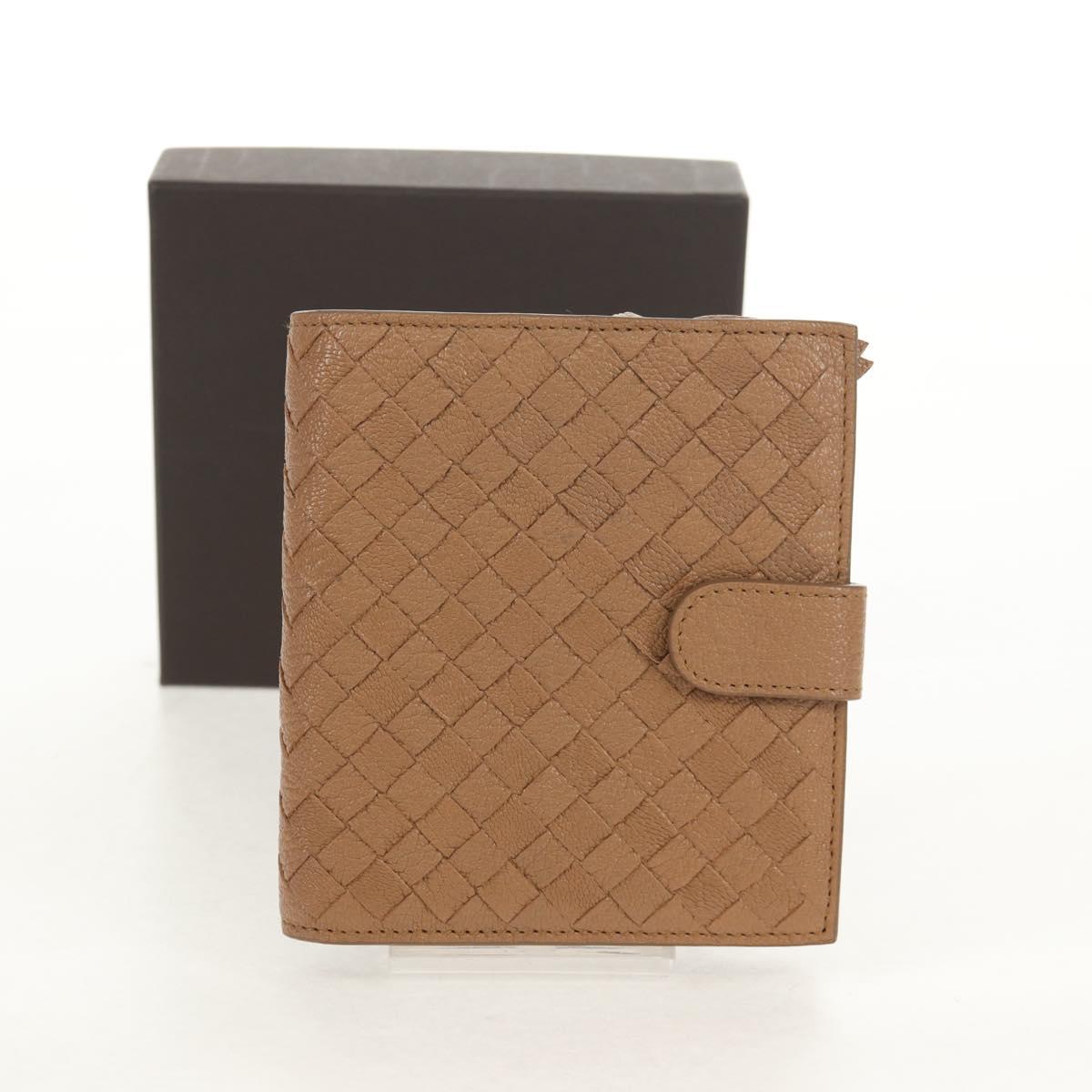 BOTTEGA VENETA INTRECCIATO Wallet Leather Beige 132355 Auth 149777A