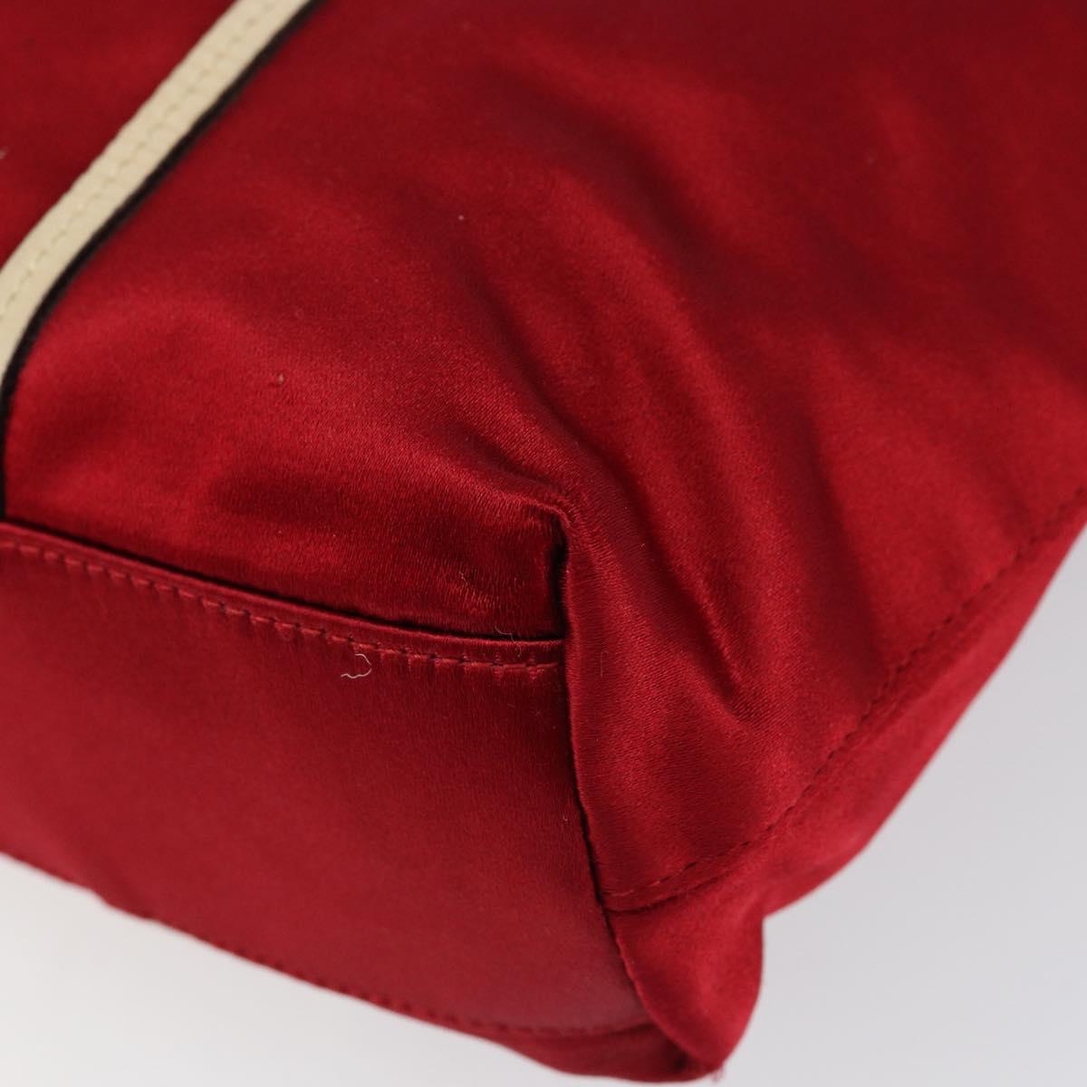 PRADA Hand Bag Satin Red Auth 149778