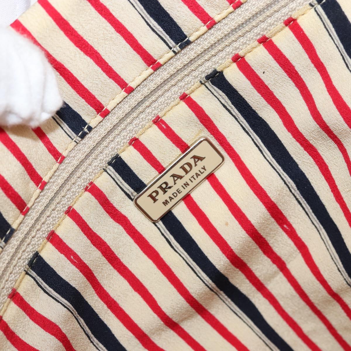 PRADA Hand Bag Satin Red Auth 149778