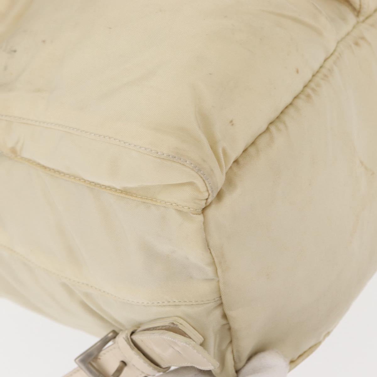 PRADA Backpack Nylon White Silver Auth 149779