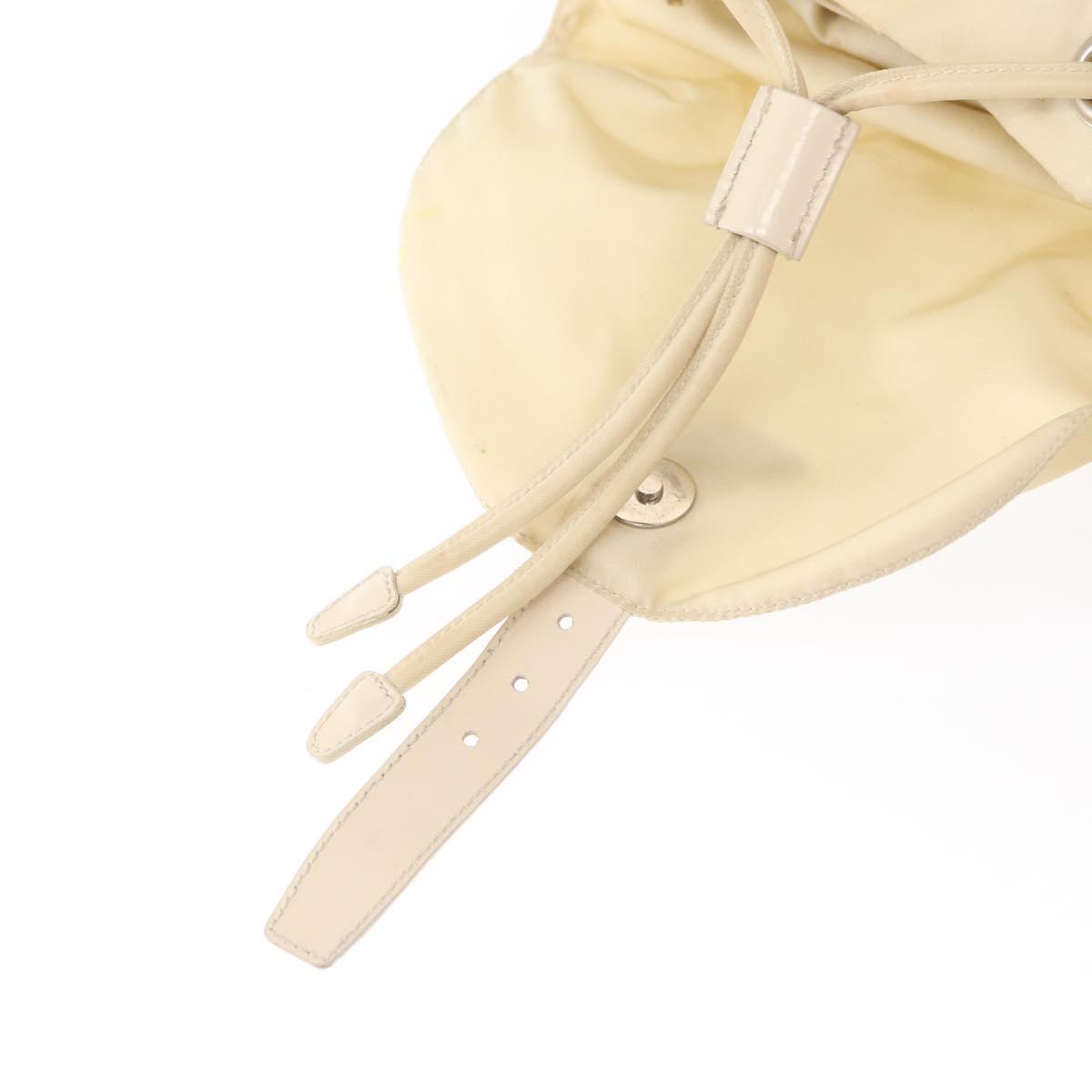 PRADA Backpack Nylon White Silver Auth 149779