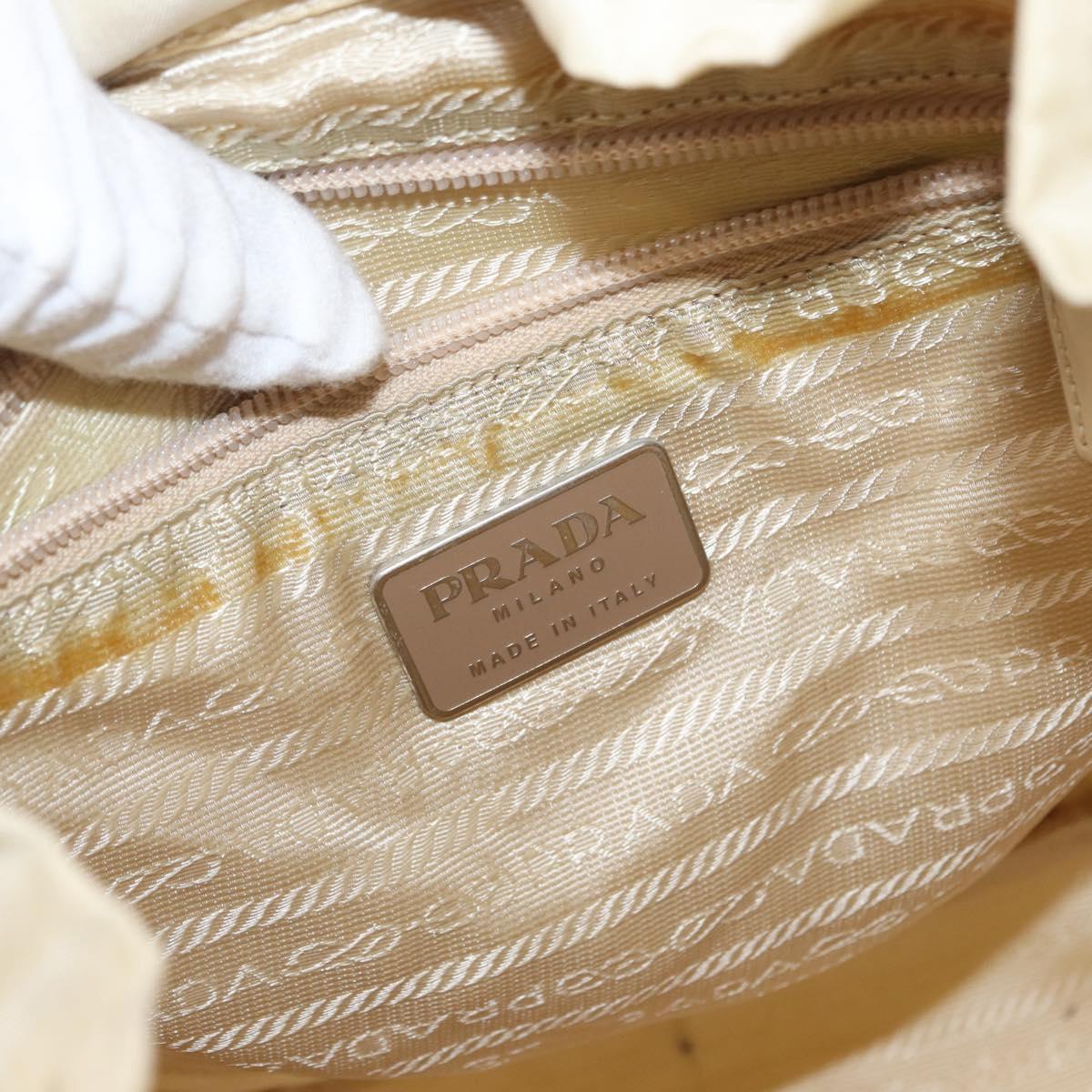 PRADA Backpack Nylon White Silver Auth 149779