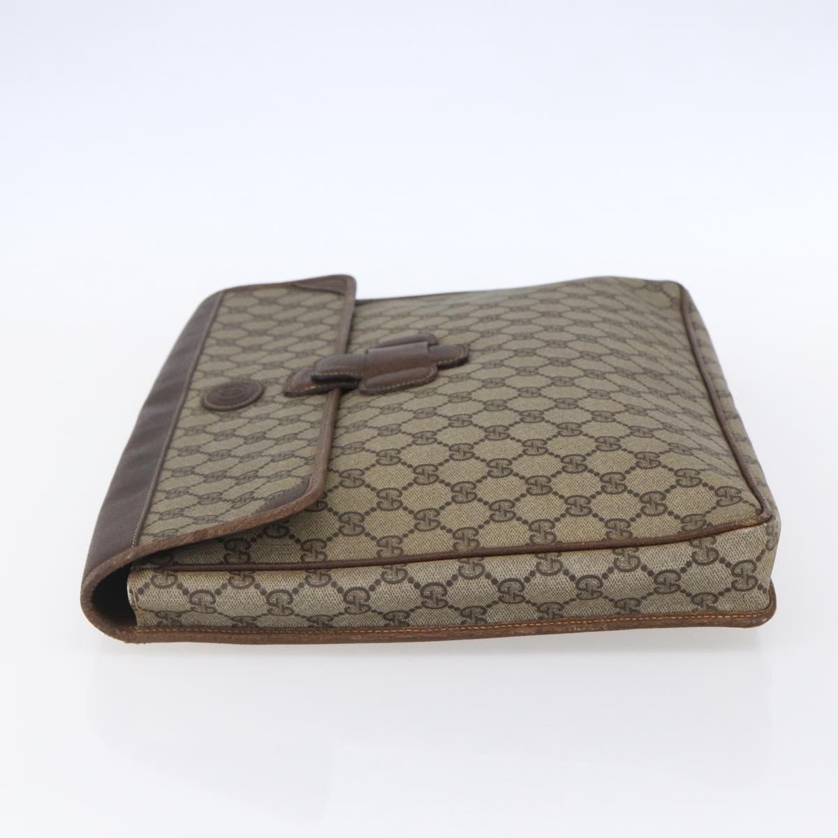 GUCCI GG Supreme Documents case Briefcase PVC Beige 017 123 0022 Auth 149784