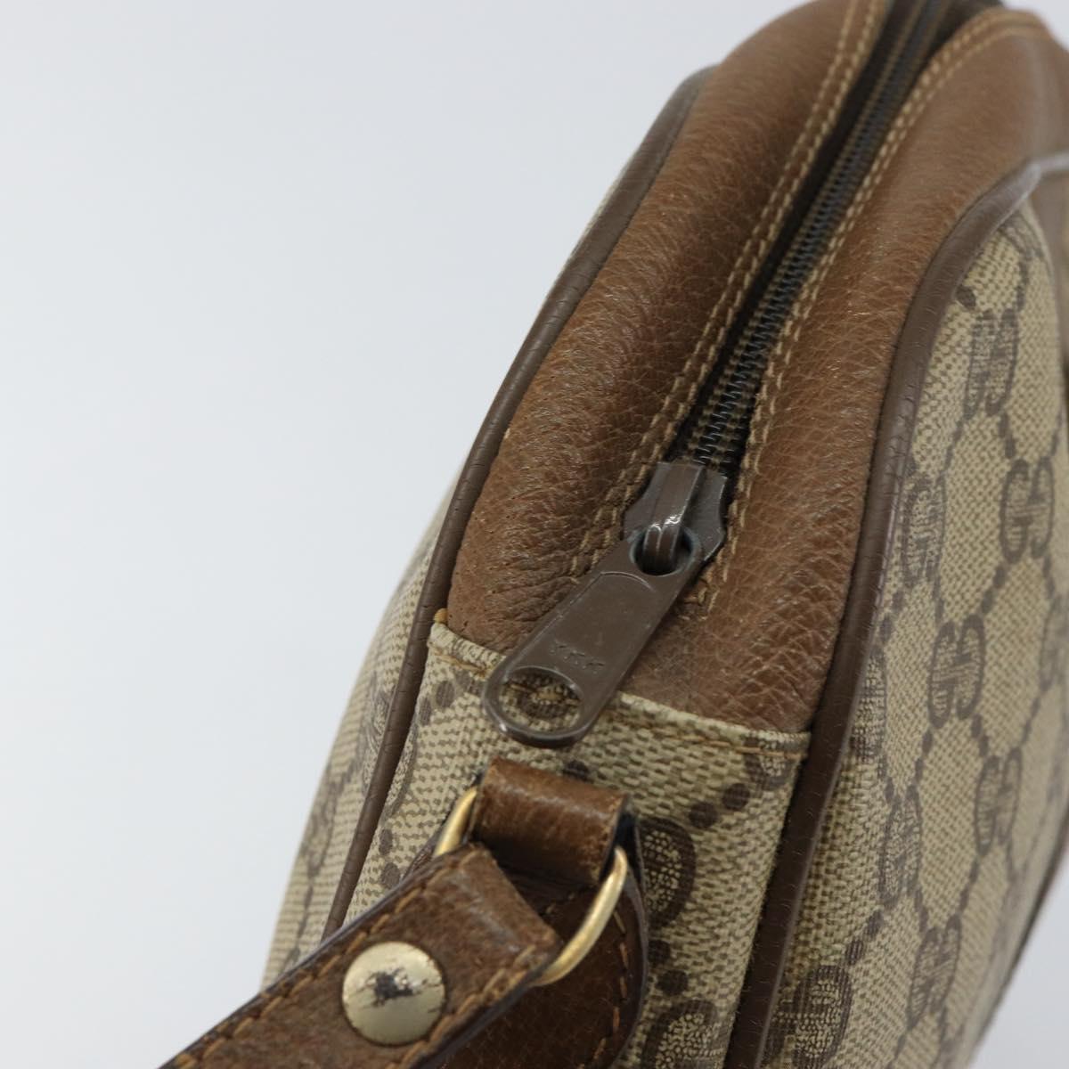 GUCCI GG Supreme Web Sherry Line Clutch Bag PVC Beige Red 89 01 034 Auth 149786