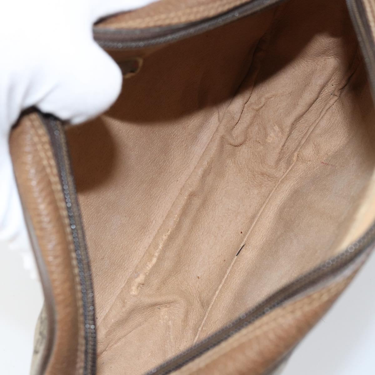 GUCCI GG Supreme Web Sherry Line Clutch Bag PVC Beige Red 89 01 034 Auth 149786