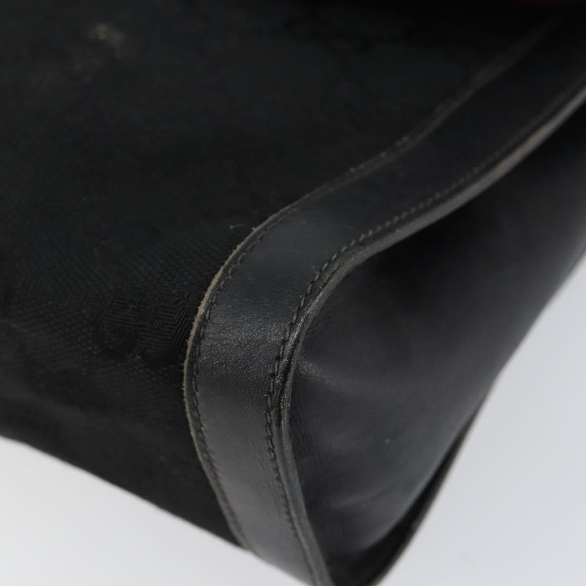 GUCCI GG Canvas Web Sherry Line Clutch Bag Black Red 5 004 3657 30 Auth 149787