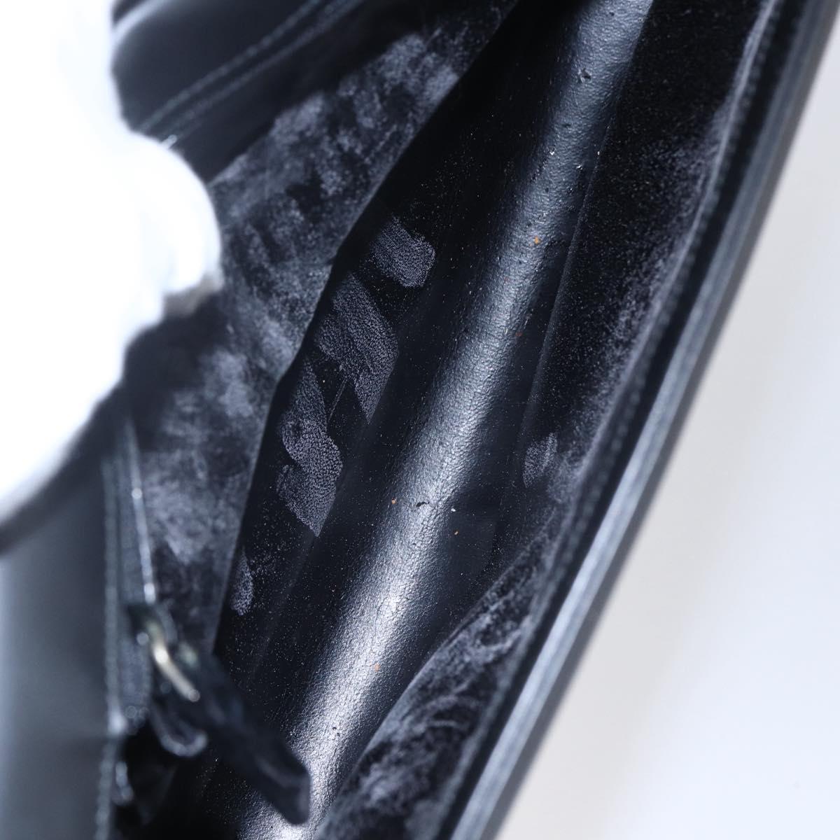 GUCCI Shoulder Bag Enamel Black Silver 001 3064 Auth 149788