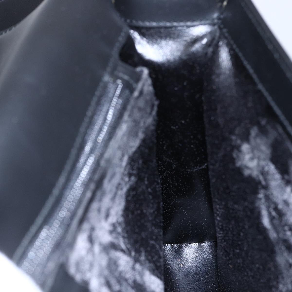 GUCCI Shoulder Bag Enamel Black Silver 001 3064 Auth 149788