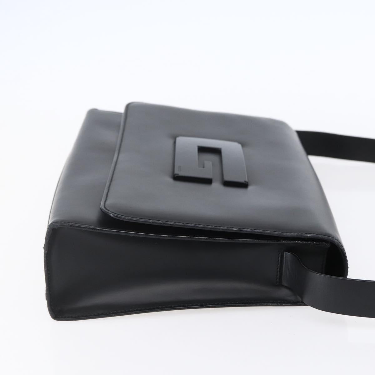 GUCCI Shoulder Bag Enamel Black Silver 001 3064 Auth 149788