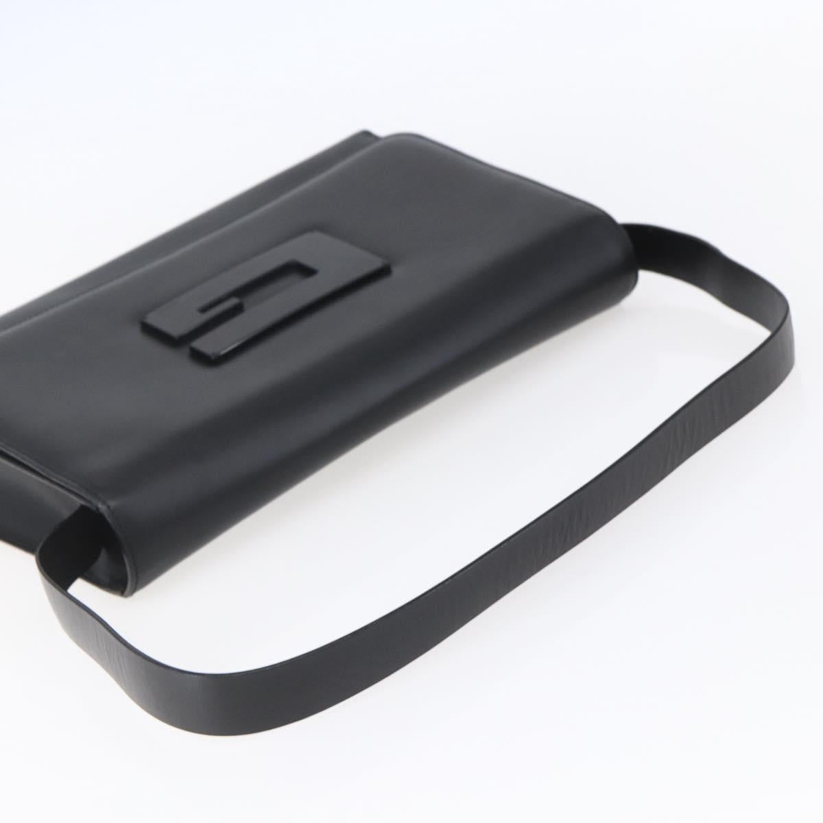 GUCCI Shoulder Bag Enamel Black Silver 001 3064 Auth 149788