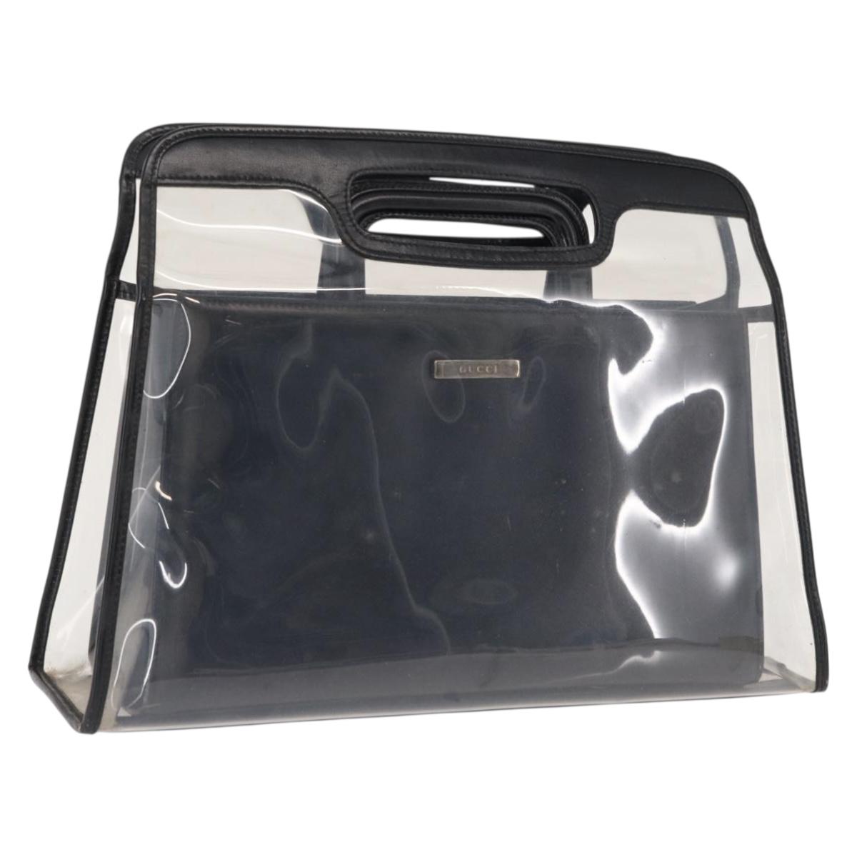 GUCCI Hand Bag Vinyl Outlet Black 000 2058 0548 5 Auth 149790