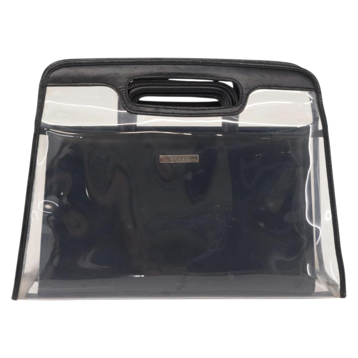 GUCCI Hand Bag Vinyl Outlet Black 000 2058 0548 5 Auth 149790