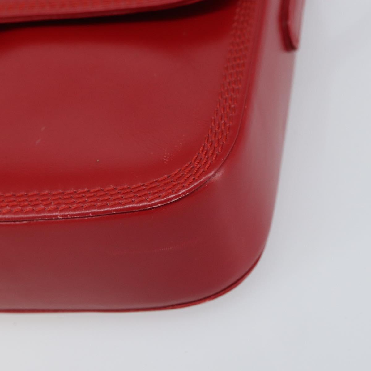 LOEWE Shoulder Bag Leather Red Gold Auth 149793