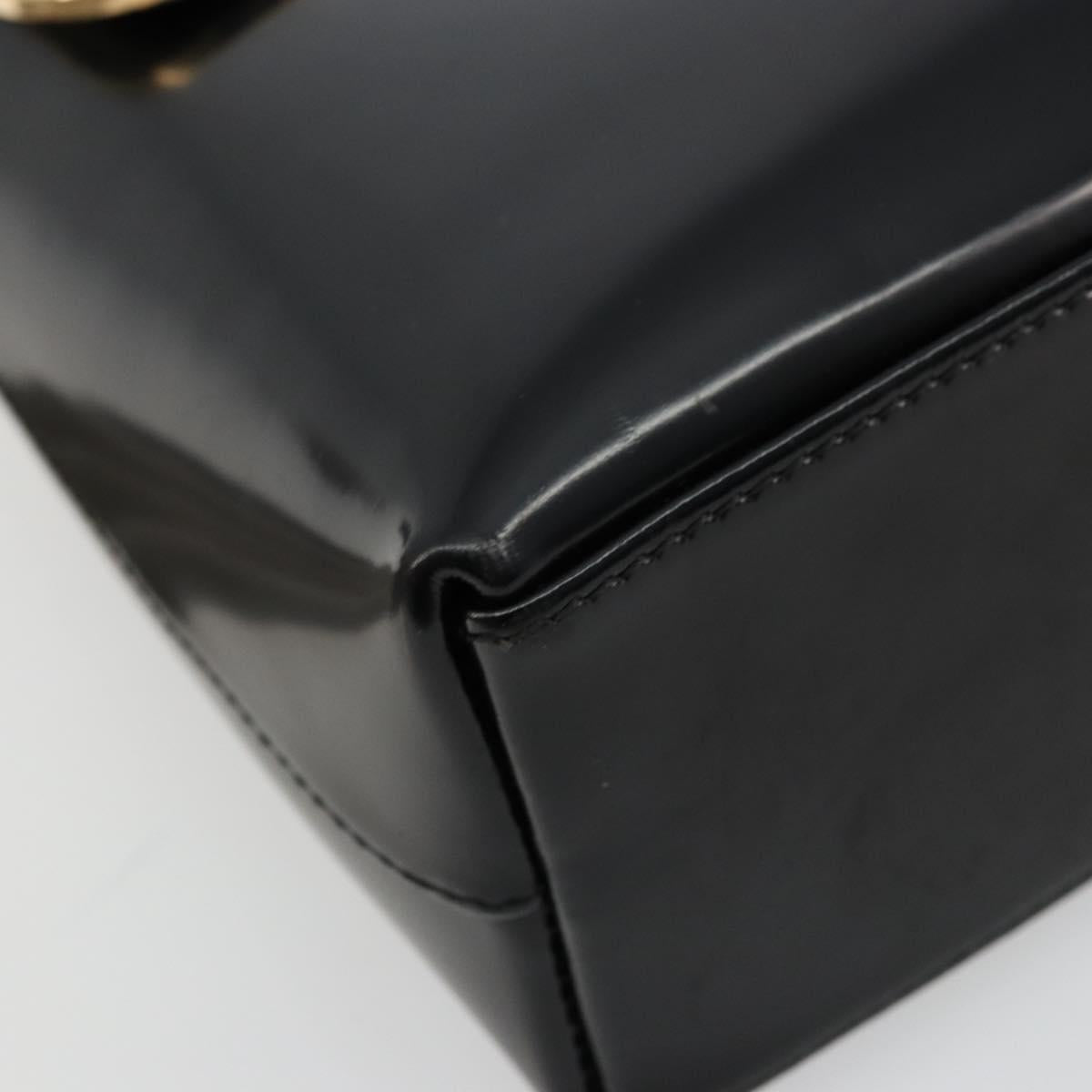 GUCCI Shoulder Bag Patent leather Black Gold 001 2113 1792 Auth 149795