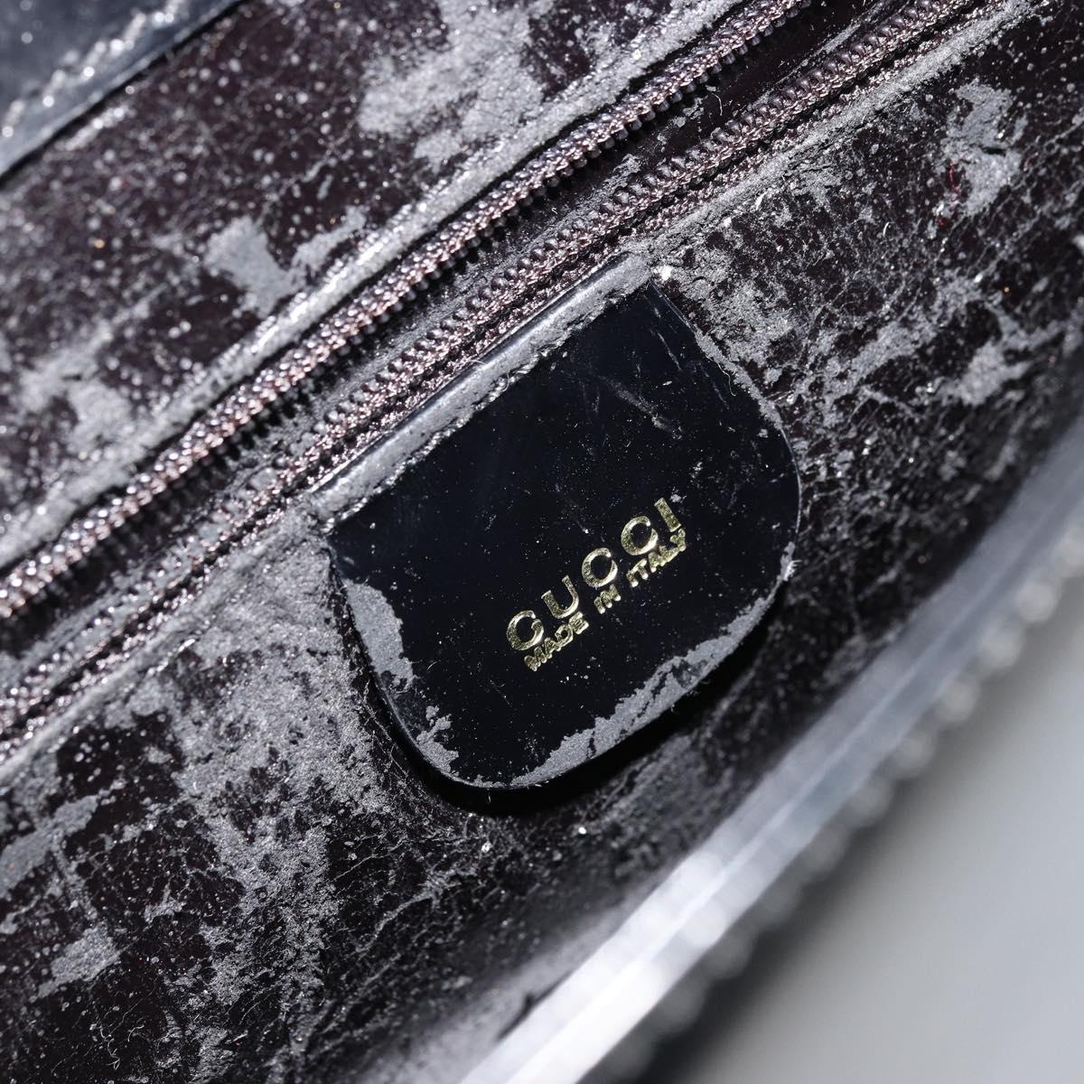 GUCCI Shoulder Bag Patent leather Black Gold 001 2113 1792 Auth 149795