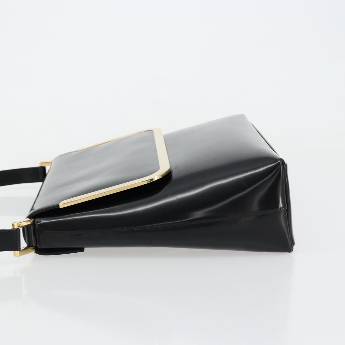 GUCCI Shoulder Bag Patent leather Black Gold 001 2113 1792 Auth 149795