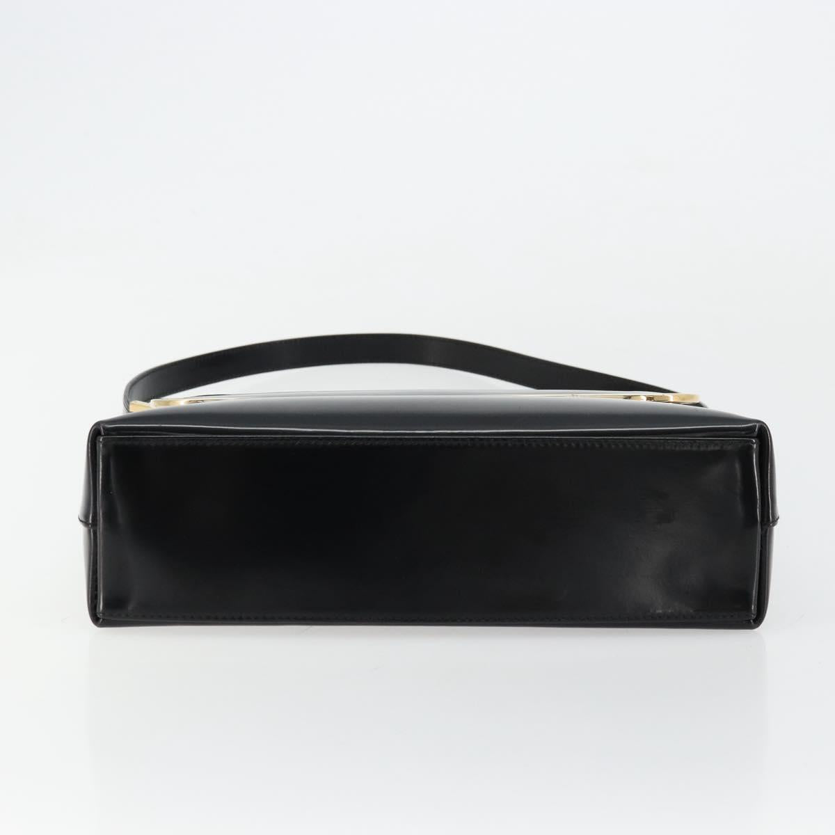 GUCCI Shoulder Bag Patent leather Black Gold 001 2113 1792 Auth 149795