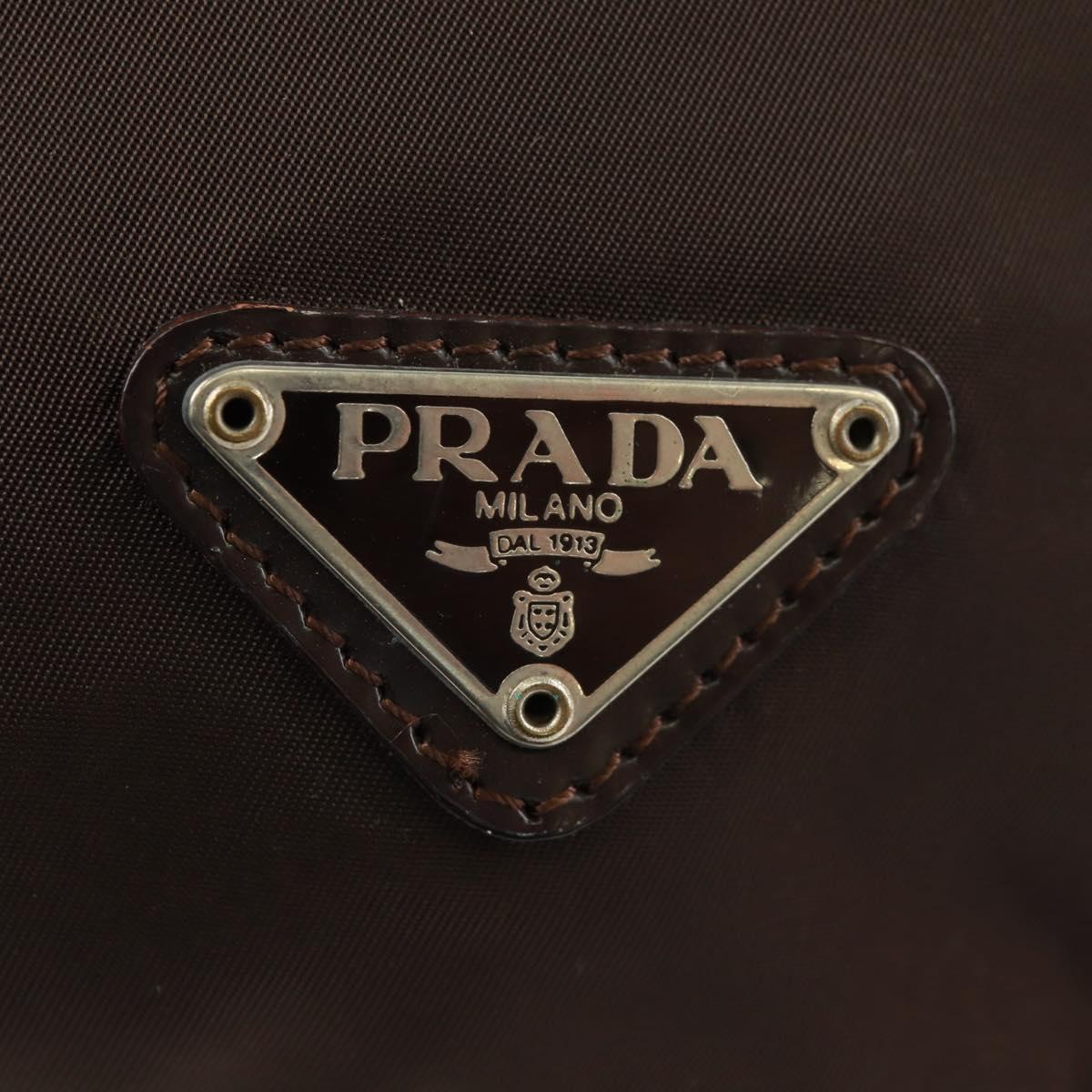 PRADA Pouch Nylon Brown Auth 149796V