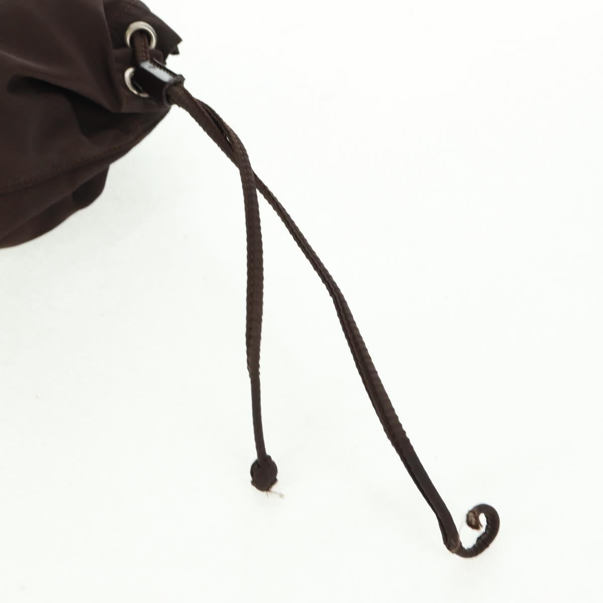 PRADA Pouch Nylon Brown Auth 149796V