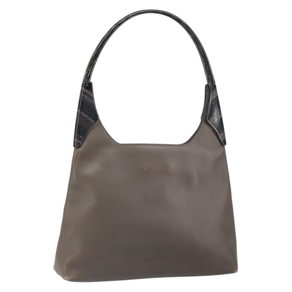 PRADA Shoulder Bag Leather Brown Auth 149800