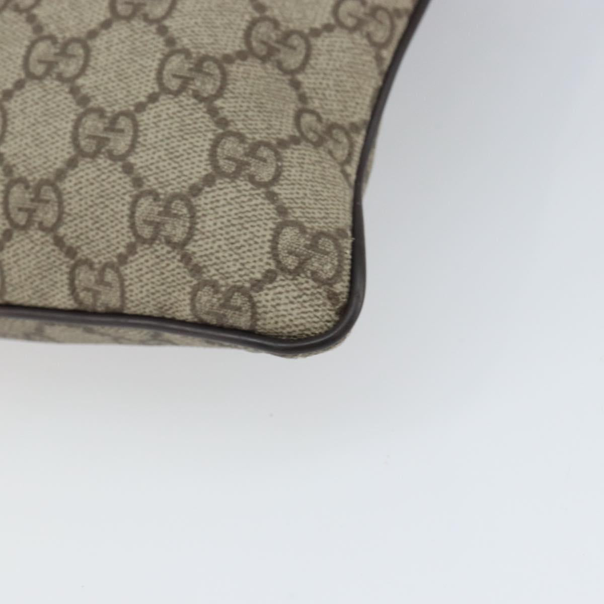 GUCCI GG Supreme Shoulder Bag PVC Beige Silver 141626 Auth 149803
