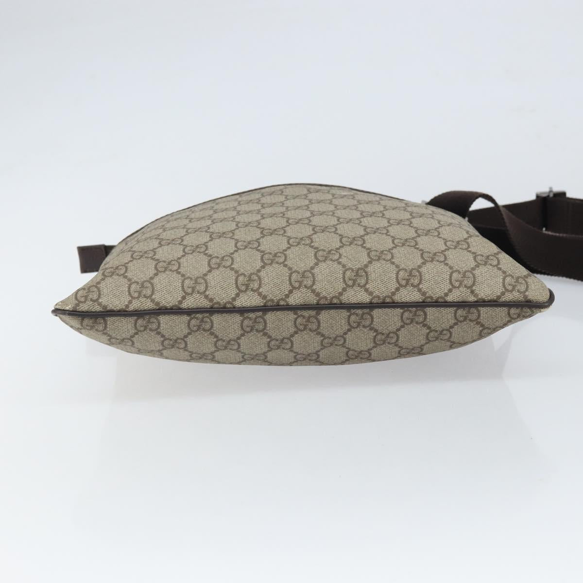 GUCCI GG Supreme Shoulder Bag PVC Beige Silver 141626 Auth 149803